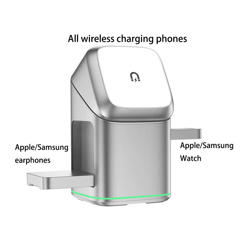 25W 3-in-1 Magnetic Wireless Charger Station - Fast Charging for iPhone 16/15/14/13, Apple Watch & AirPods - Ultimate Portable Convenience!
