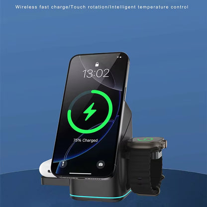 25W 3-in-1 Magnetic Wireless Charger Station - Fast Charging for iPhone 16/15/14/13, Apple Watch & AirPods - Ultimate Portable Convenience!