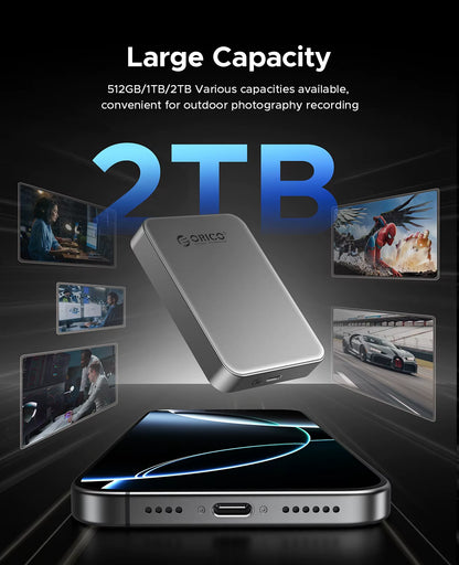 High-Speed Magnetic SSD Storage for iPhone 15/16 Pro Series – Perfect for 4K ProRes Video Recording