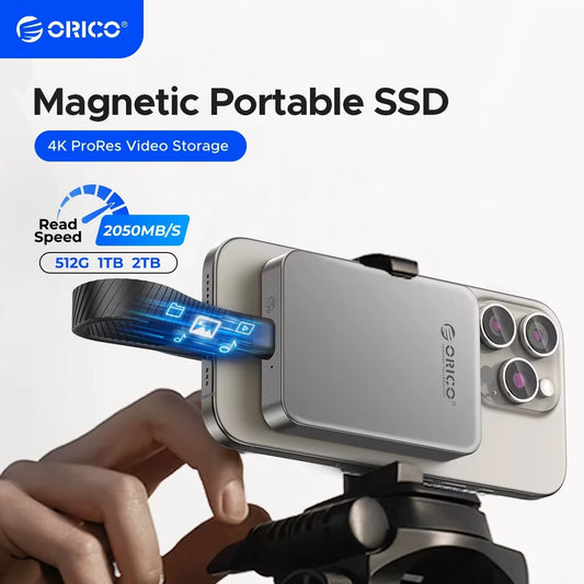 High-Speed Magnetic SSD Storage for iPhone 15/16 Pro Series – Perfect for 4K ProRes Video Recording
