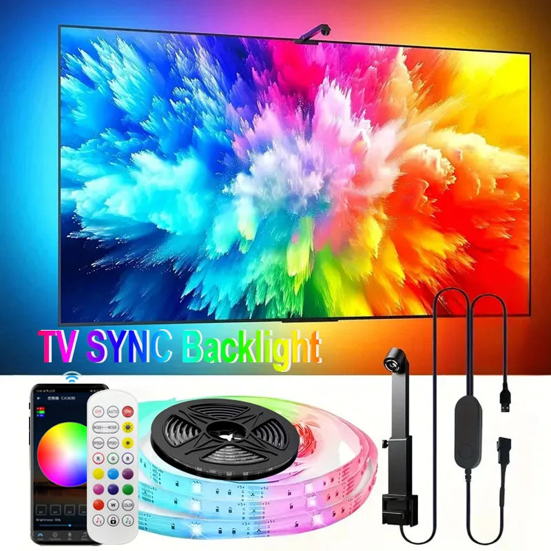 Vibrant RGBIC LED Strip Lights with Music Sync & Color Capture for Ultimate Gaming Atmosphere