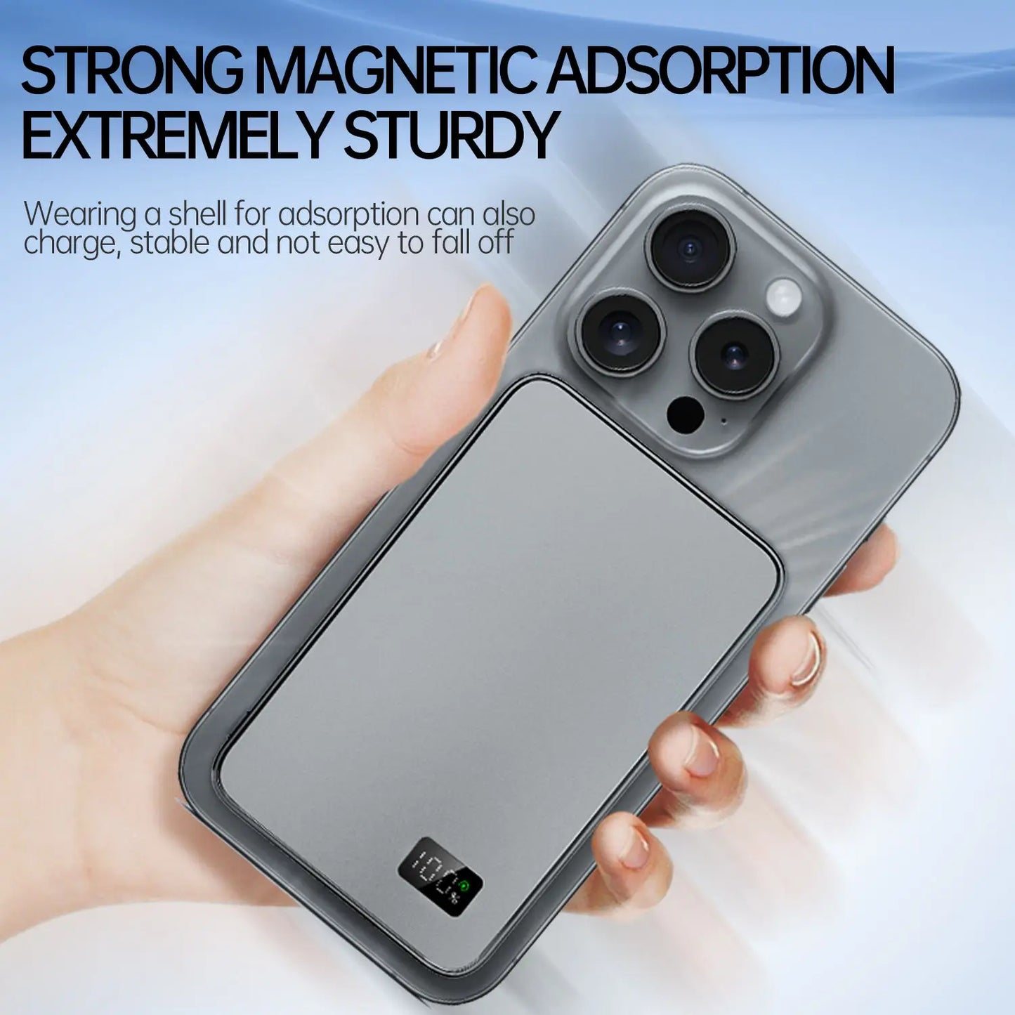 10000 mAh Magnetic Fast Charge Power Bank – Wireless Portable Battery for Smartphones