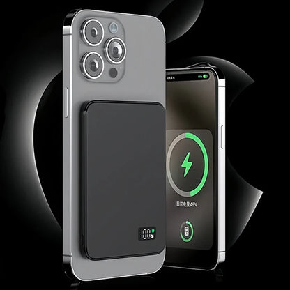 10000 mAh Magnetic Fast Charge Power Bank – Wireless Portable Battery for Smartphones